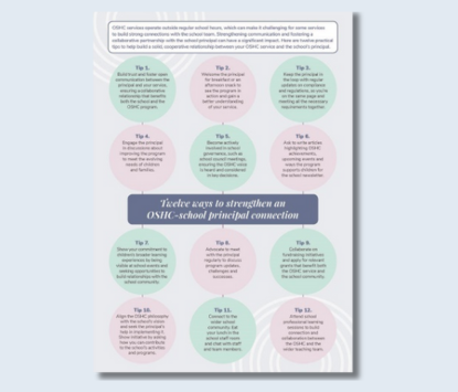 Guide 12 ways to strengthen OSHC-principal connection